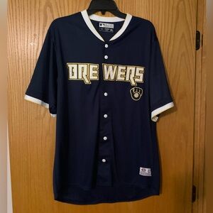Brewers button up baseball jersey